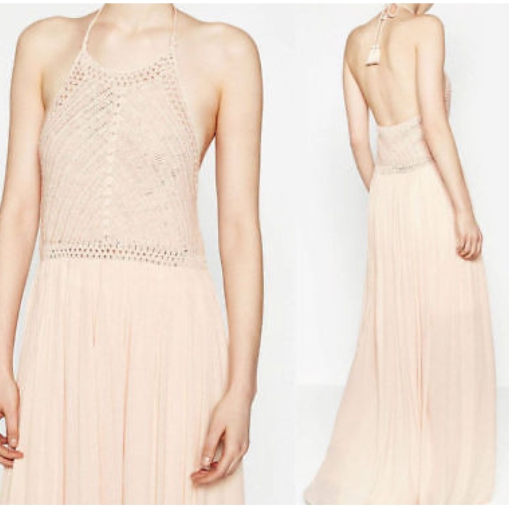 Crochet Halter Maxi Dress